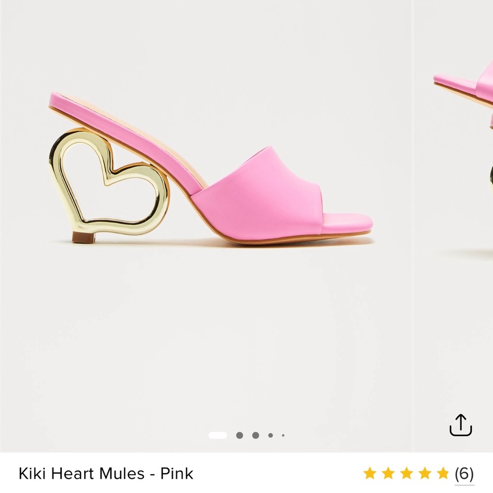 Fashion Nova Pink Heart Heel Mules
